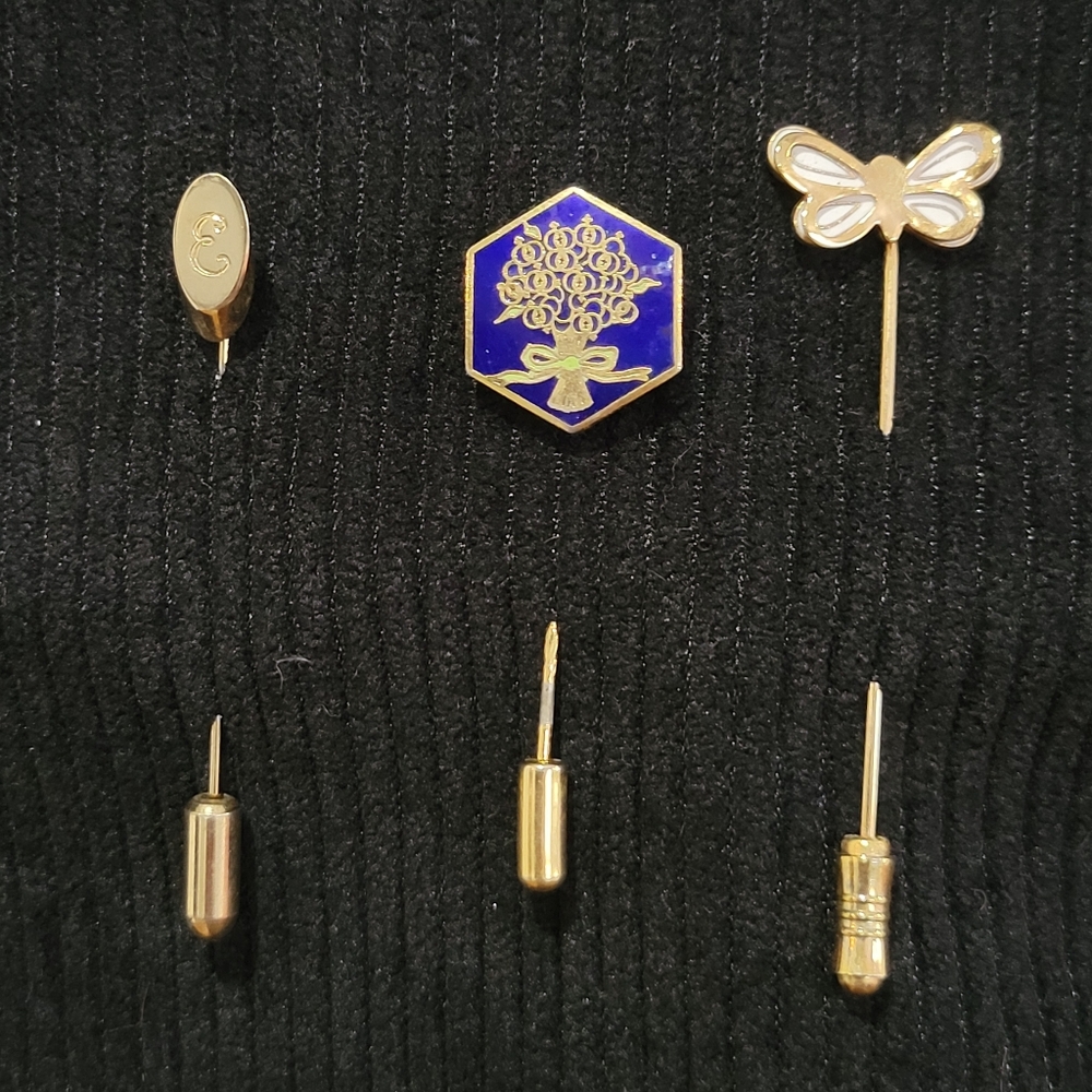 Vintage Hat Pin Trio Goldtone